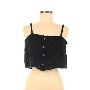 Abercrombie Black Cotton Crop Tank Top